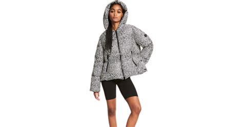 Animal Print Quilted Ciré Puffer Jacket 